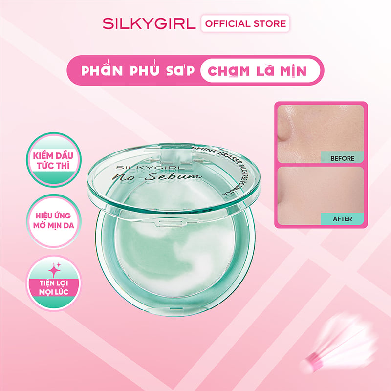Phấn Phủ Dạng Sáp Kiềm Dầu Silkygirl No-Sebum Shine Eraser 3.5g #01 Matte