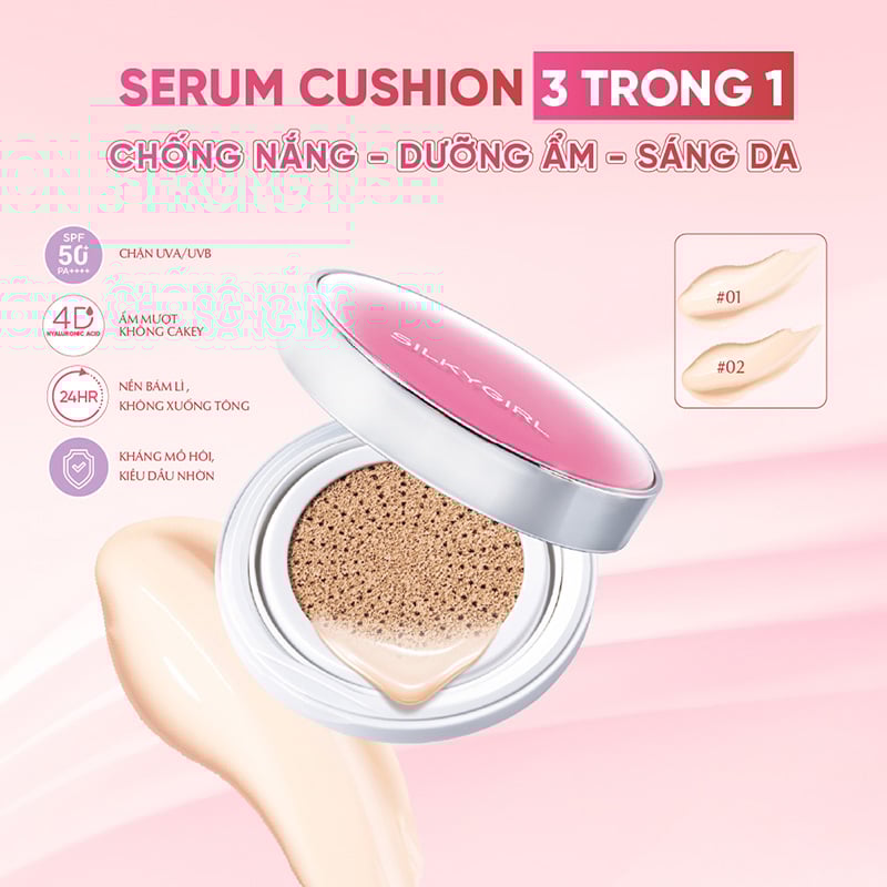 thegioiskinfood.com - Phấn Nước Silkygirl Chống Nắng Lâu Trôi Serum Cushion SPF50+ PA+++ 13g