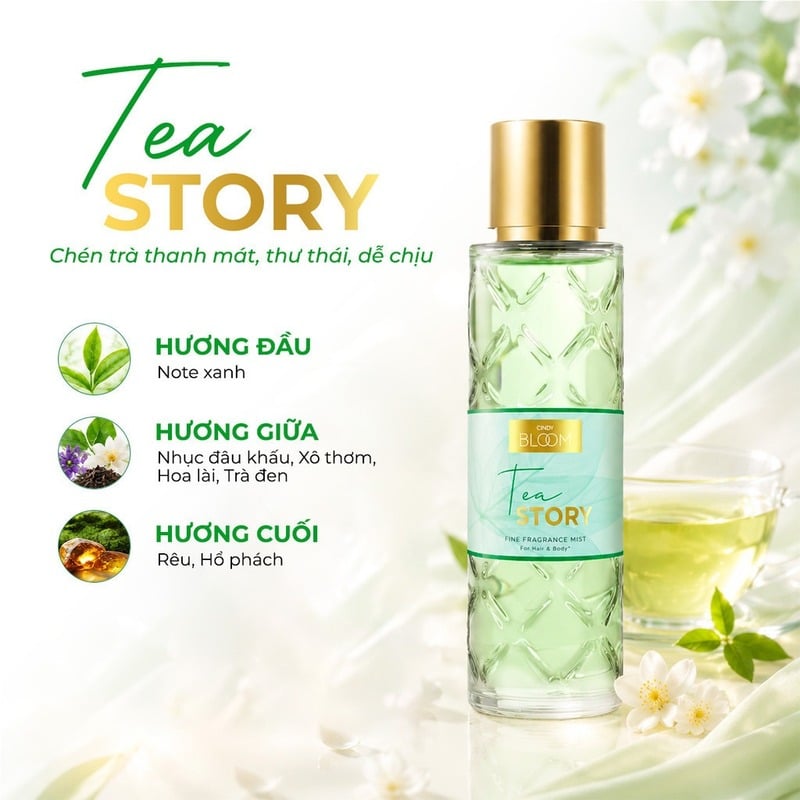 Xịt Thơm Tóc & Cơ Thể Cindy Bloom Fine Fragrance Mist For Hair & Body Cindy Bloom 210ml