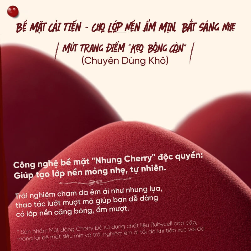 Bộ 2 Bông Mút Trang Điểm Kèm Hộp Đựng Amortals Cherry Foundation Powder Puff Set 3 pcs