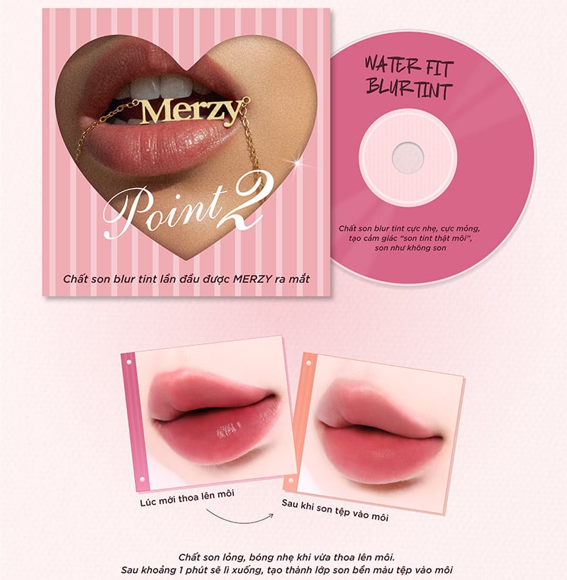 thegioiskinfood.com - Son Tint Mịn Lì, Bền Màu, Fit Môi Tự Nhiên Merzy Water Fit Blur Tint 3.7g