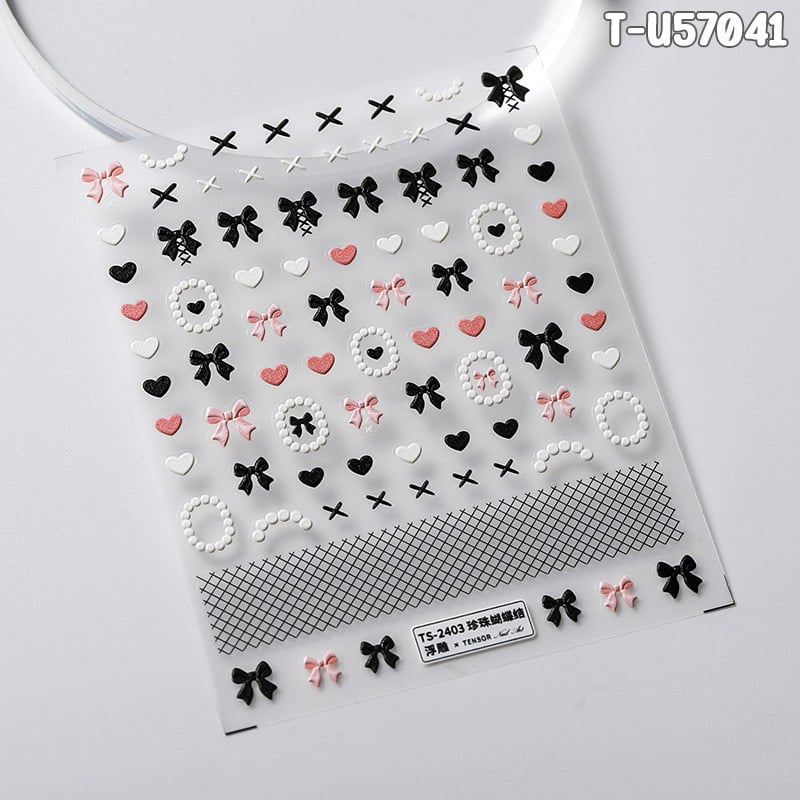 thegioiskinfood.com - Sticker Nail TENSOR 5D Miếng Dán Trang Trí Móng Cao Cấp, Họa Tiết Nơ Bướm, Trái Tim, Siêu Xinh, Mẫu Đa Dạng