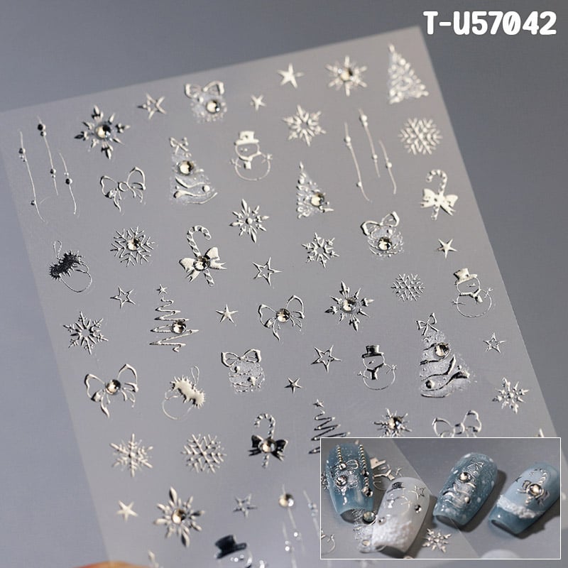 thegioiskinfood.com - Sticker Nail TENSOR 5D, Miếng Dán Trang Trí Móng Cao Cấp, Họa Tiết Giáng Sinh Dễ Thương Ông Già Noel