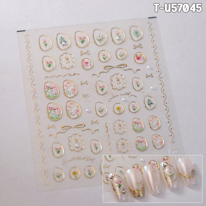 thegioiskinfood.com - Miếng Dán Trang Trí Móng TENSOR 5D Sticker Nail Cao Cấp, Họa Tiết Hoa, Tulip, Ngôi Sao Mẫu Đa Dạng