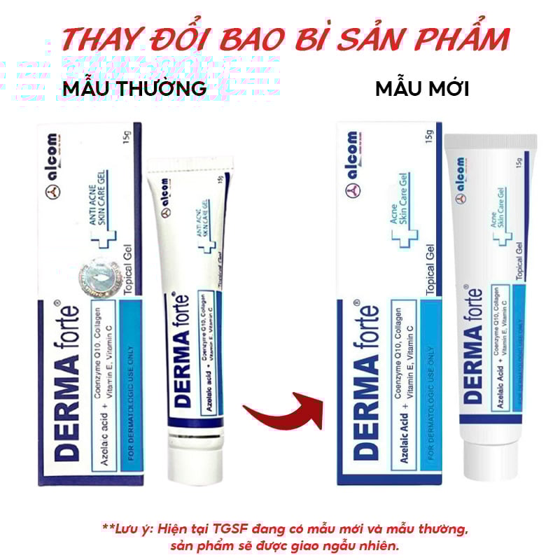 thegioiskinfood.com - thay đổi bao bì Gel Derma Forte Topical Gel 15g Hỗ Trợ Giảm Mụn, Giảm Thâm 15g