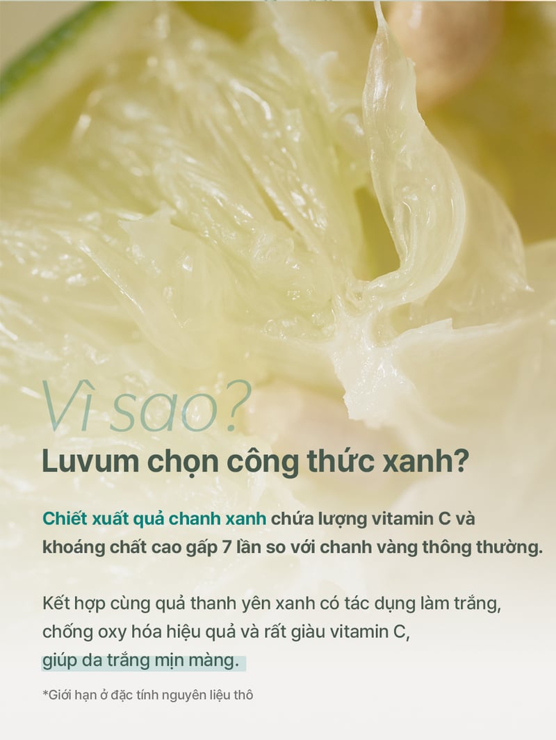 Serum Luvum Hỗ Trợ Dưỡng Sáng Da Green Citrus Vitamin C Serum Plus 30ml