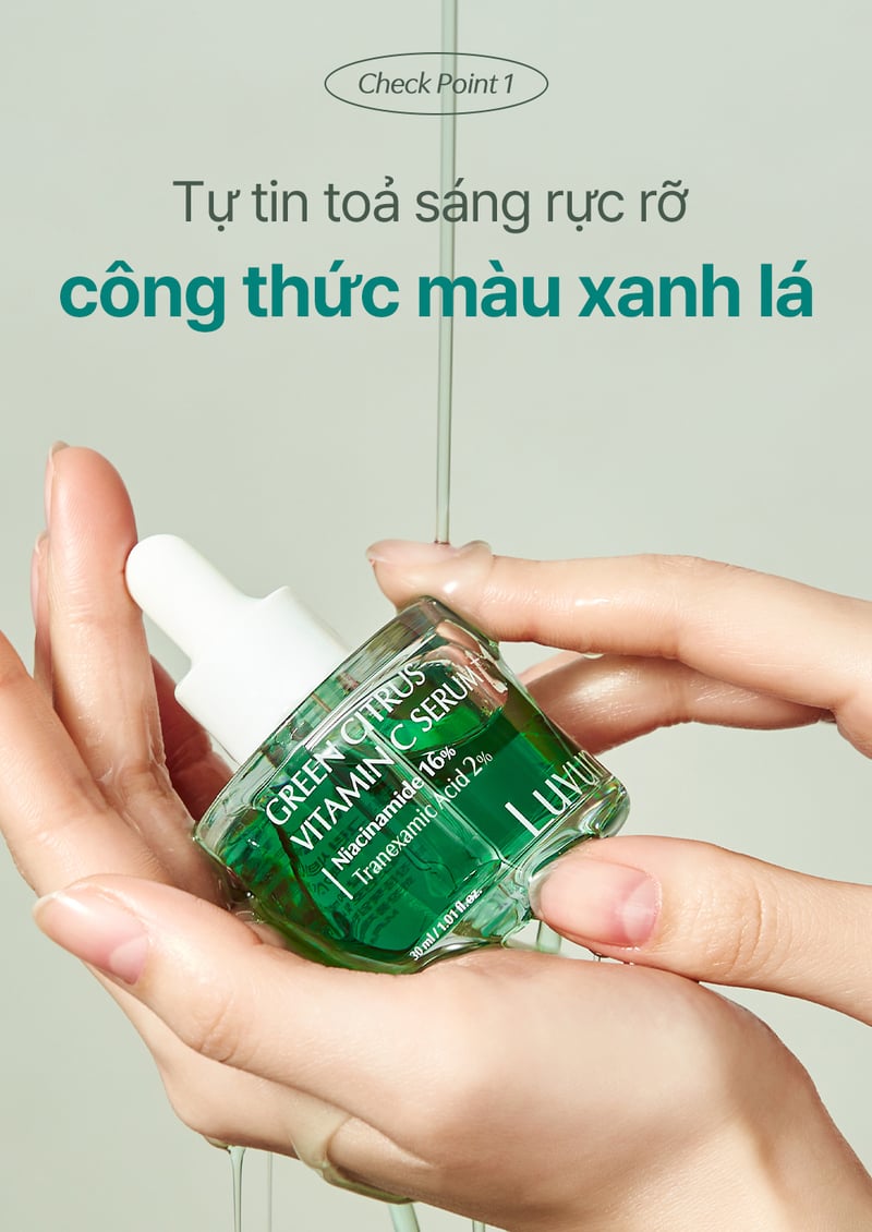 Serum Luvum Hỗ Trợ Dưỡng Sáng Da Green Citrus Vitamin C Serum Plus 30ml