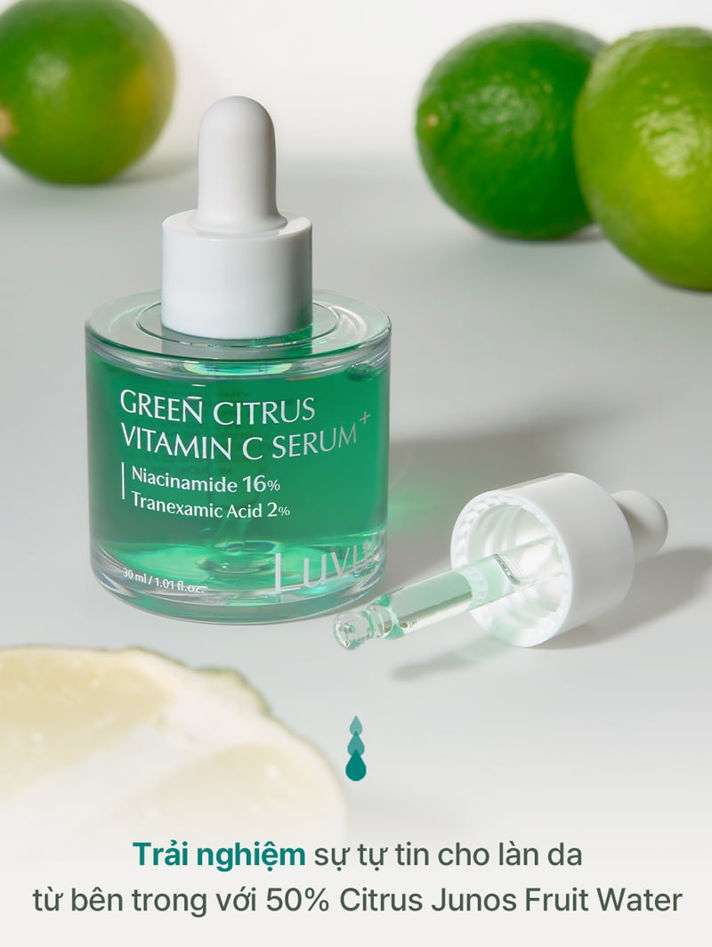 Serum Luvum Hỗ Trợ Dưỡng Sáng Da Green Citrus Vitamin C Serum Plus 30ml