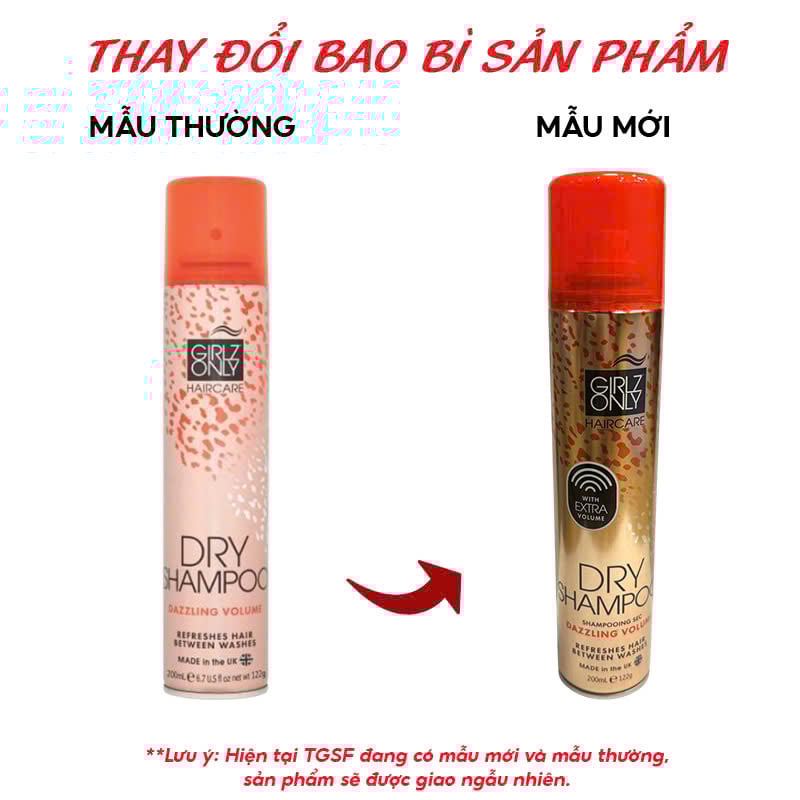 thegioiskinfood.com - Dầu Gội Khô Girlz Only Dry Shampoo (Party Nights/ Dawn Til Dusk/ Dazzling Volume/ No Residue Nude)