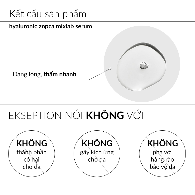 thegioiskinfood.com - Serum Kẽm Hỗ Trợ Giảm Mụn, Kiềm Dầu Ekseption Hyaluronic Znpca Mixlab Serum 75ml