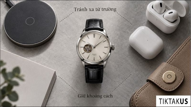 Từ trường có thể tác động đến dây tóc, còn gọi là lò xo cân bằng
