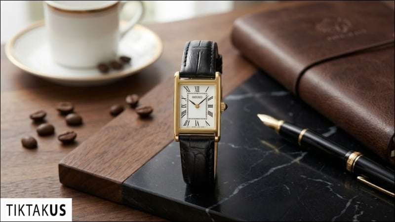 Đồng hồ nữ Seiko mạ vàng mặt vuông SWR054P1