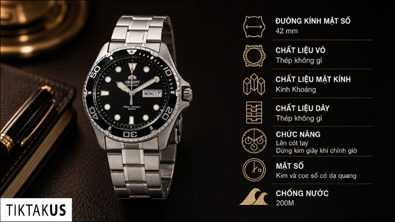 Orient Ray II FAA02004B9 – bản PVD đen mạnh mẽ, thiên thể thao