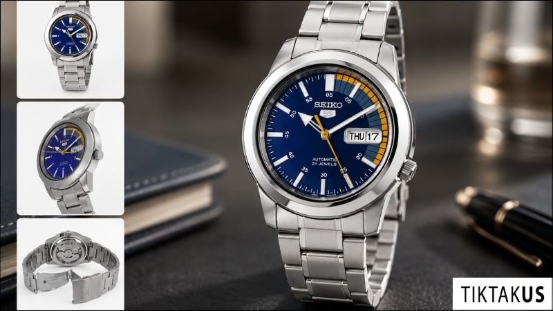 Đồng hồ nam dây thép không gỉ Seiko 5 SNKK27K1 bạc
