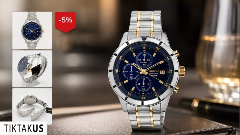 Đồng hồ nam dây thép Seiko Chronograph SKS581