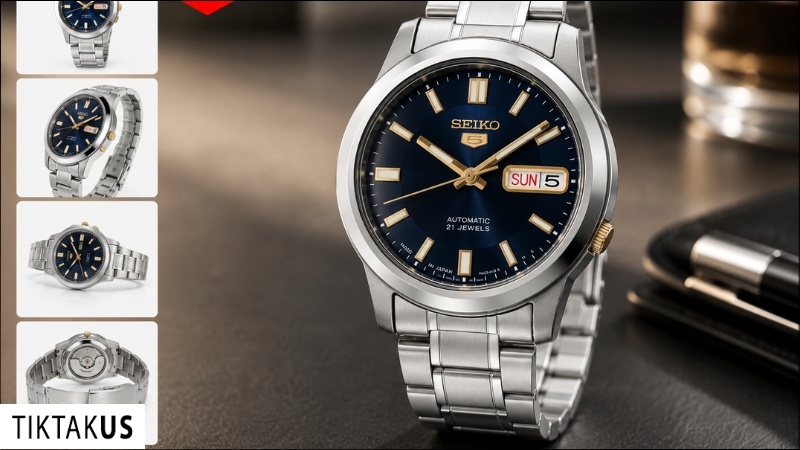 Đồng hồ cơ dây thép không gỉ Seiko 5 SNKK11J1 Made in Japan