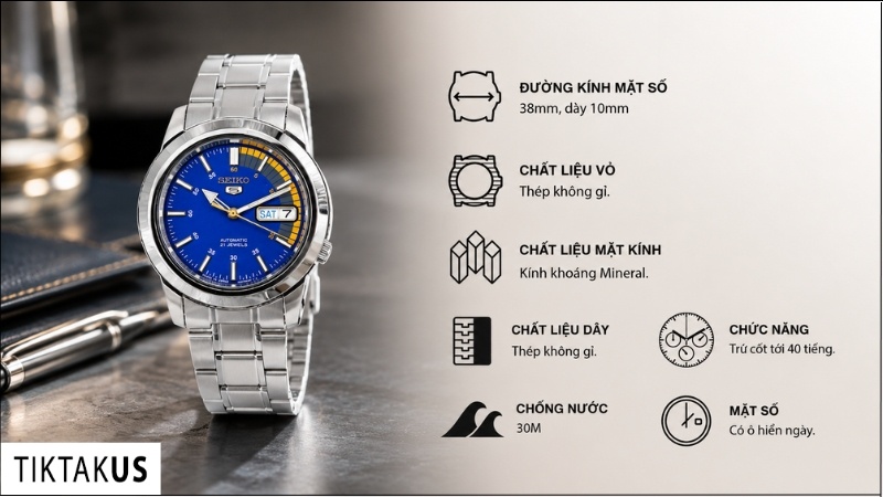 Đồng hồ nam dây thép Seiko 5 SNKK27J1 Made in Japan