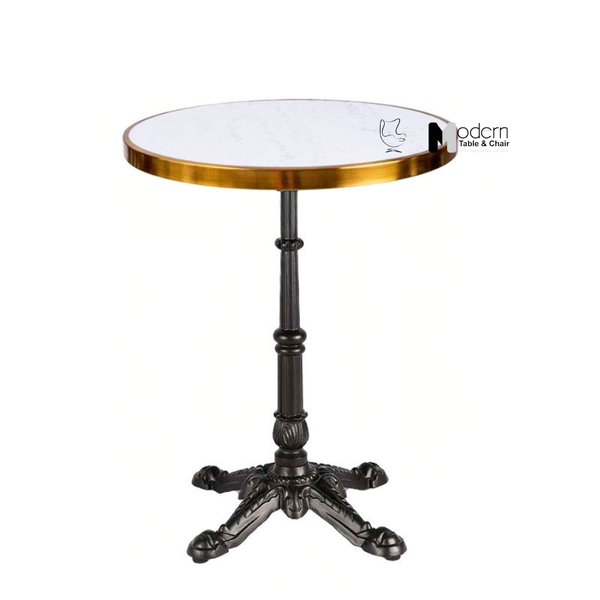 Bàn cafe ngoài trời mặt đá viền inox vàng TE07002-06EC