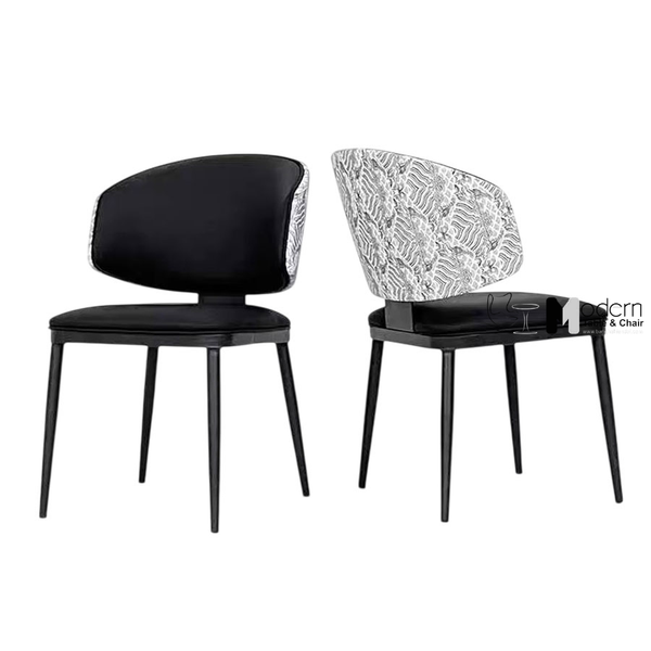 Ghế cafe nệm simili chân sắt sơn đen CN23005-P - Màu đen bông