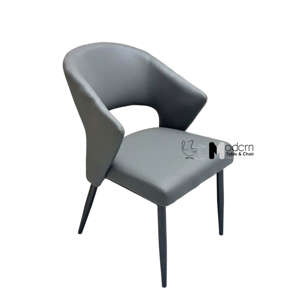 Ghế phòng ăn chân sắt có lưng tựa CN16008-P - Màu xám
