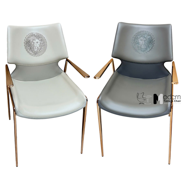 Ghế cafe nệm da chân thép mạ màu vàng CN16005B-P