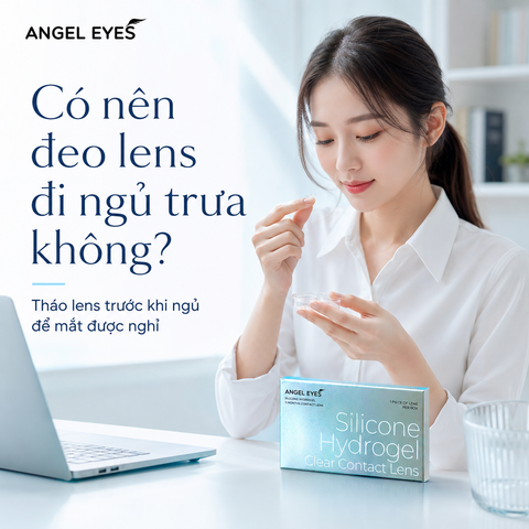 Có nên đeo kính áp tròng cận thị đi ngủ trưa không? Tác hại khi đeo lens qua đêm
