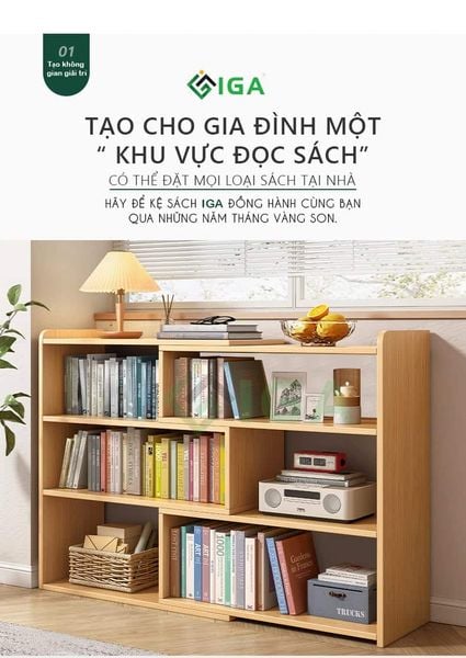 Kệ Sách Gỗ Thông Minh - GP209 việc xếp sách gọn hơn