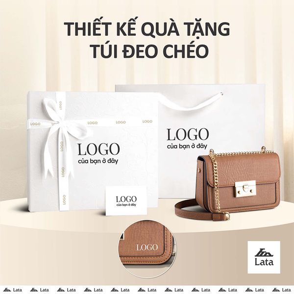 Hộp quà tặng túi đeo chéo Lata HN96 Màu Bò đậm