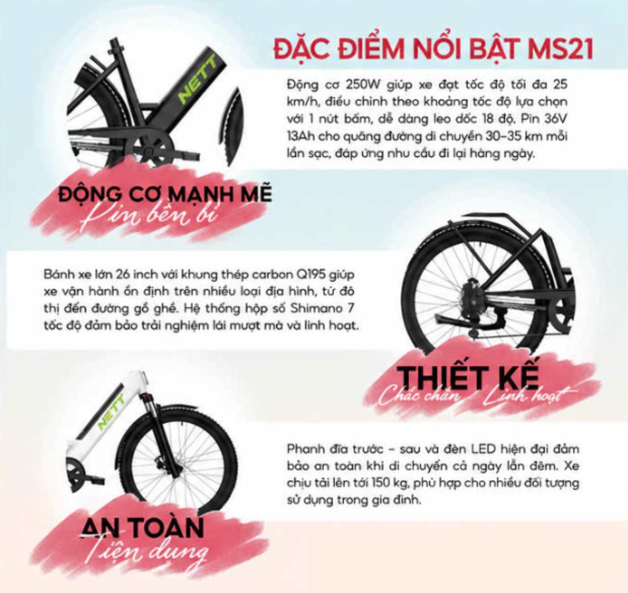 Giải pháp đi làm không lo kẹt xe, vừa đi vừa rèn luyện sức khoẻ với Xe Đạp Trợ Lực Điện NETT Việt Nam - mucsothi.com.vn