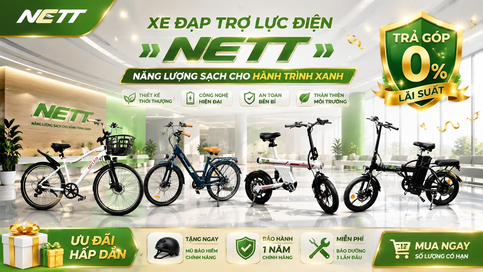 Top 4 mẫu xe trợ lực điện bán chạy và ưu đãi đặc quyền năm 2026 đến từ thương hiệu Nett Việt Nam - mucsothi.com.vn
