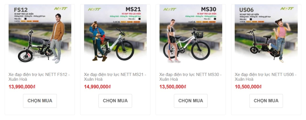 Top 4 mẫu xe trợ lực điện bán chạy và ưu đãi đặc quyền năm 2026 đến từ thương hiệu Nett Việt Nam - mucsothi.com.vn