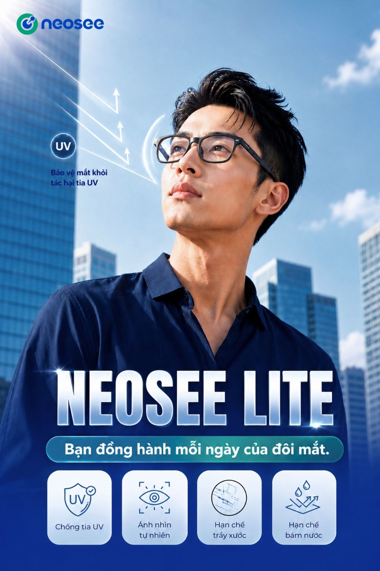 Tròng Kính Chống Chói Neosee Lite 1.56 UV400 SHMC