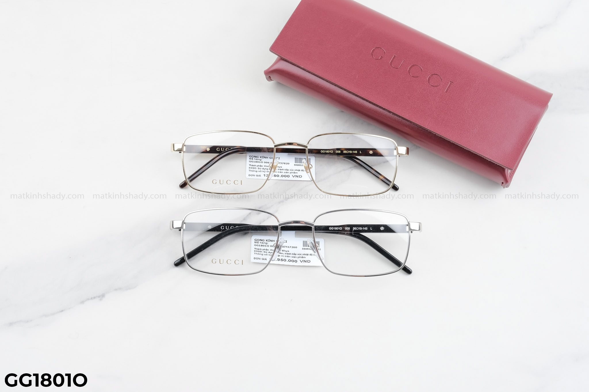 Gọng kính Gucci Nam Nữ Kim Loại - GG1801O