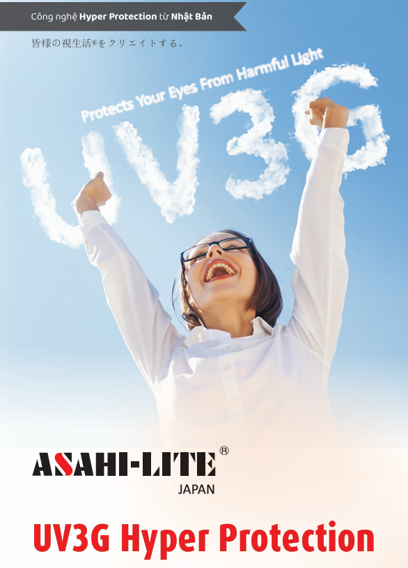 Tròng Kính Chống Ánh Sáng Xanh Asahi-Lite 1.60 UV3G Hyper Protection