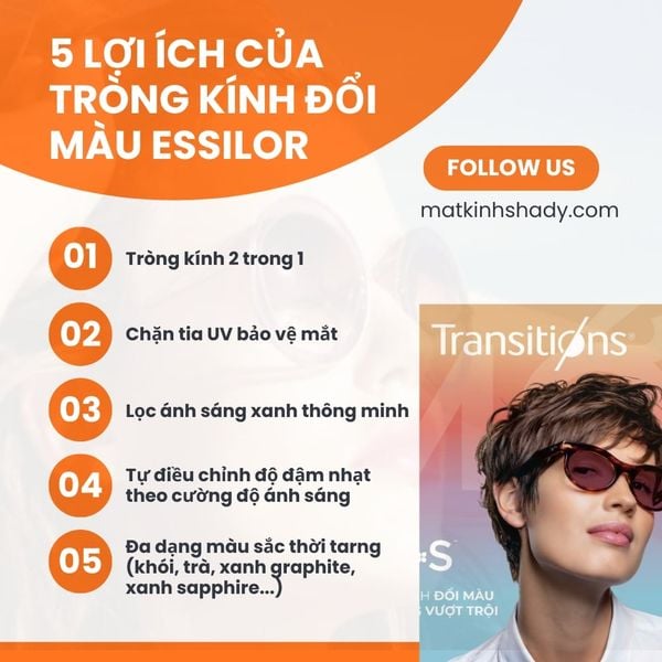 tròng kính đổi màu essilor