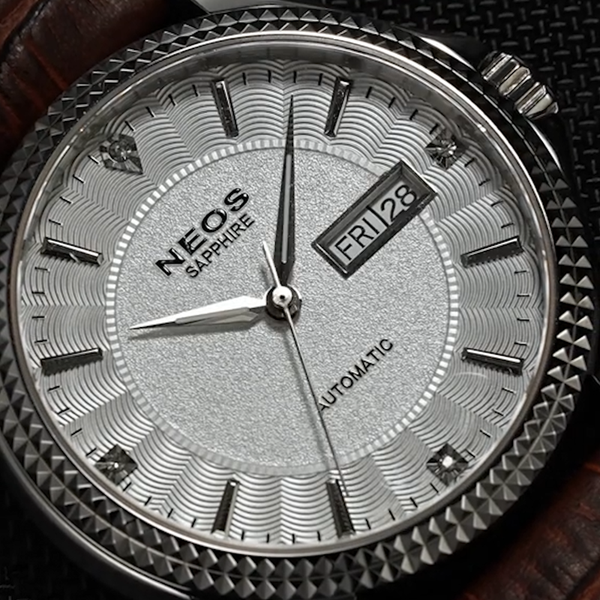 đồng hồ nam dây da máy cơ neos m-90105