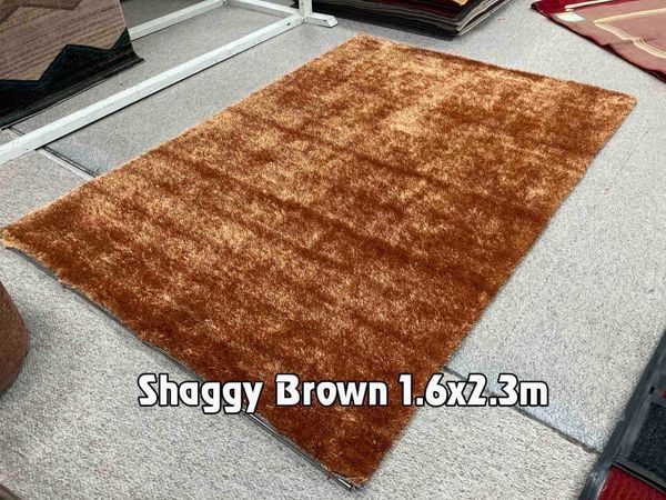 Thảm lông xù Shaggy Brown màu nâu cao cấp