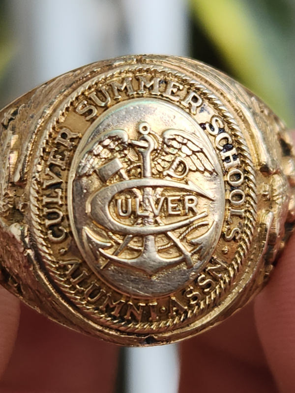 nhẫn mỹ xưa ốp vàng 10k Balfour trường dự bị đại học Culver