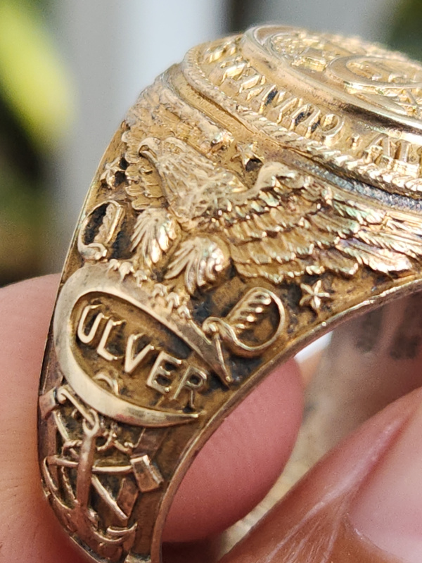 nhẫn mỹ xưa ốp vàng 10k Balfour trường dự bị đại học Culver