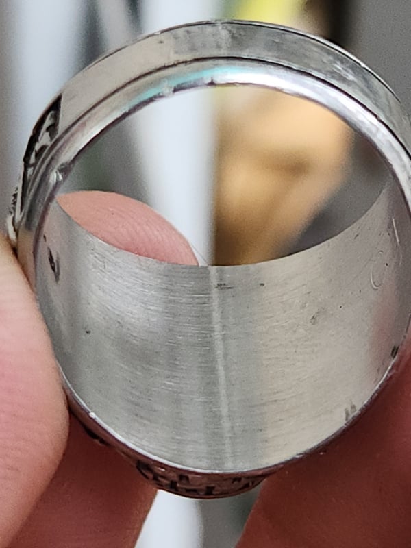 nhẫn mỹ xưa 1983 HJ Ultrium hột vàng hổ phách