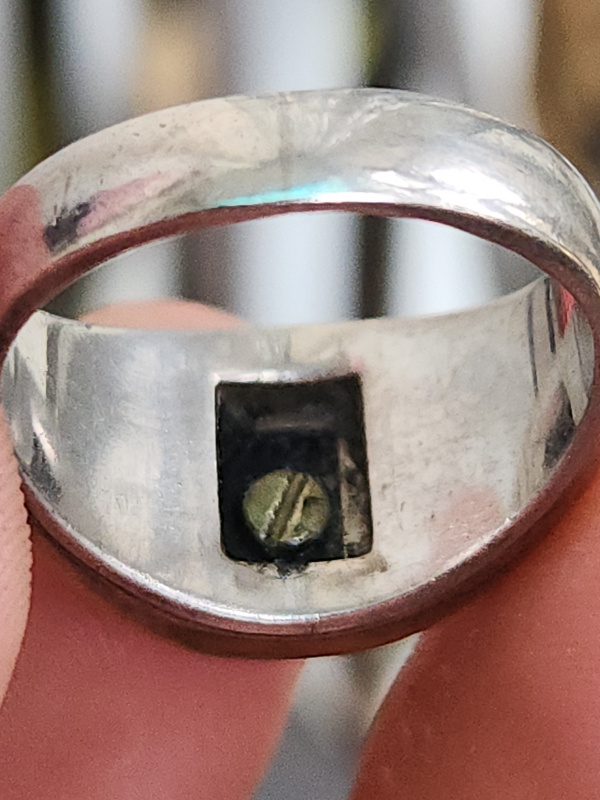 nhẫn mỹ xưa bạc sterling ốp vàng 10k logo vàng 10k