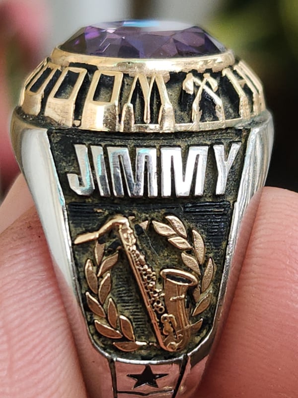 nhẫn mỹ xưa trường học ốp vàng Jostens DCST