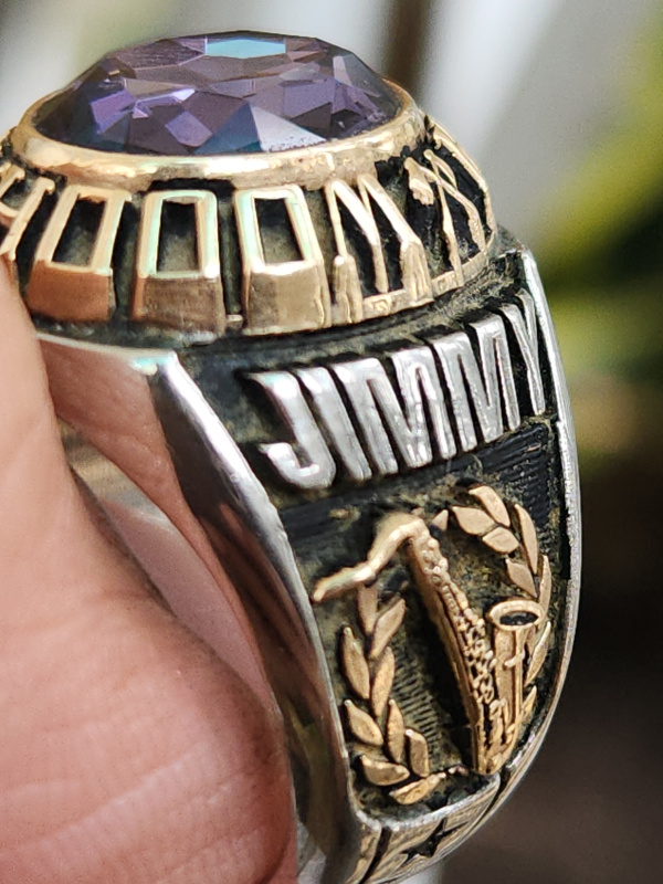 nhẫn mỹ xưa trường học ốp vàng Jostens DCST