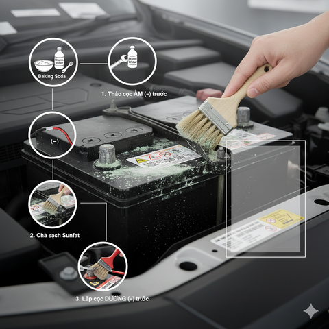 Vệ sinh đầu cọc ắc quy ô tô xe máy | Mẹo kéo dài tuổi thọ bình