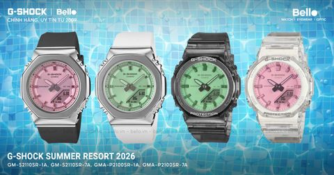 G-Shock Summer Resort 2026 – GM-S2110SR & GMA-P2100SR Ra Mắt Tháng 4 tại Bello HN & TP.HCM