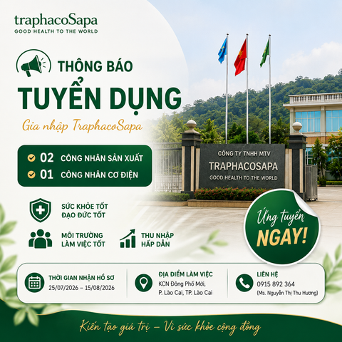 TRAPHACOSAPA THÔNG BÁO TUYỂN DỤNG