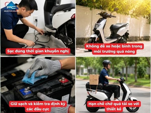 cách sạc và bảo dưỡng ắc quy xe điện