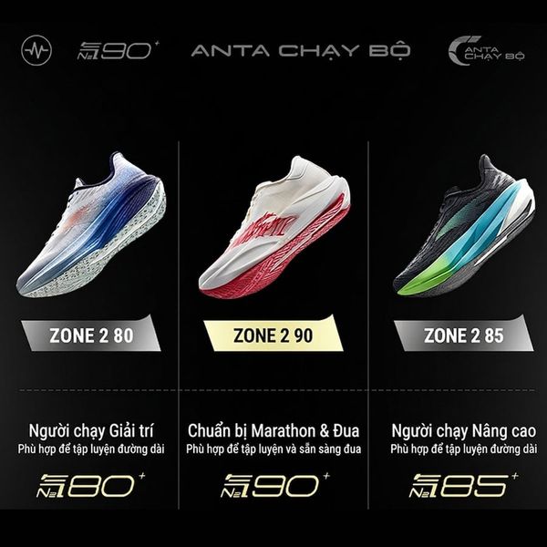 So sánh giày chạy bộ Zone 2 80 và Zone 2 90 ANTA