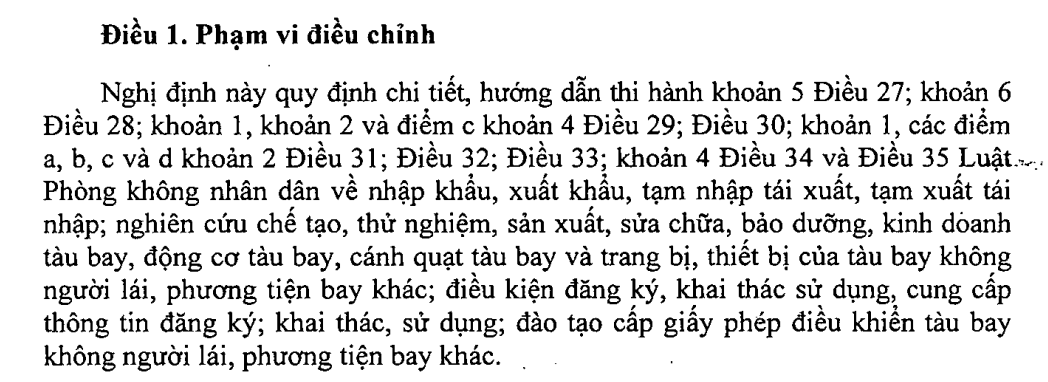 quy định flycam