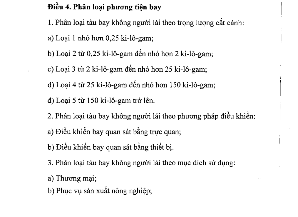 quy định flycam
